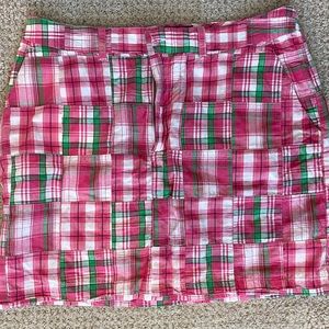 Cape Madras pink/white/green plaid “Fun”  skirt.